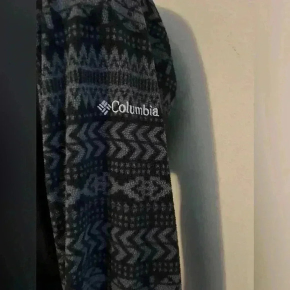 Columbia 3/4 zip black & grey Aztec fleece top, women’s M - Picture 2 of 8